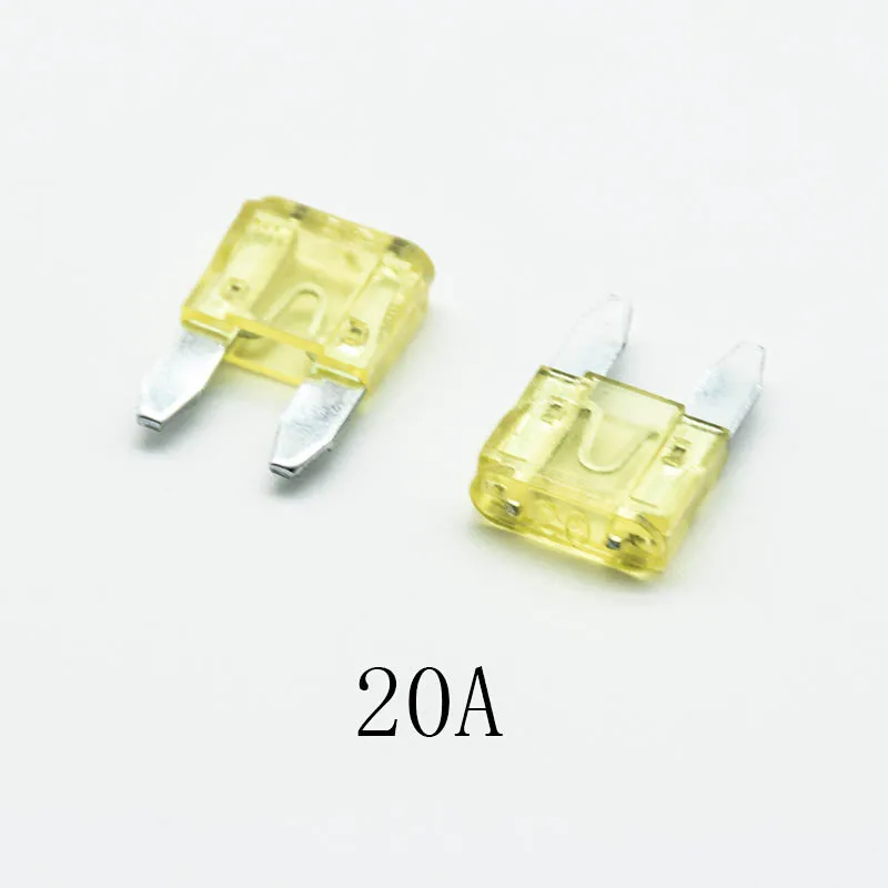 20pcs 20A 20 шт. мини 5A 7.5A 10A 15A 20A 25 30A AMP лезвие предохранитель цинковый сплав и пластик Материал набор для авто автомобиль грузовик предохранитель - Цвет: 20pcs 20A