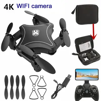 

Professional Mini 4K RC Helicopter Foldable Drone WIFI FPV With ESC Camera HD RC Drone Aerial Remote Control Quadcopter Aircraft