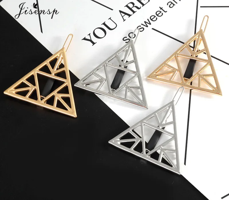 Jisensp Fashion Women Girls Hairpins Geometric Origami Triangle Hair Clip Delicate Pin Decorations Jewelry Accessories | Украшения и