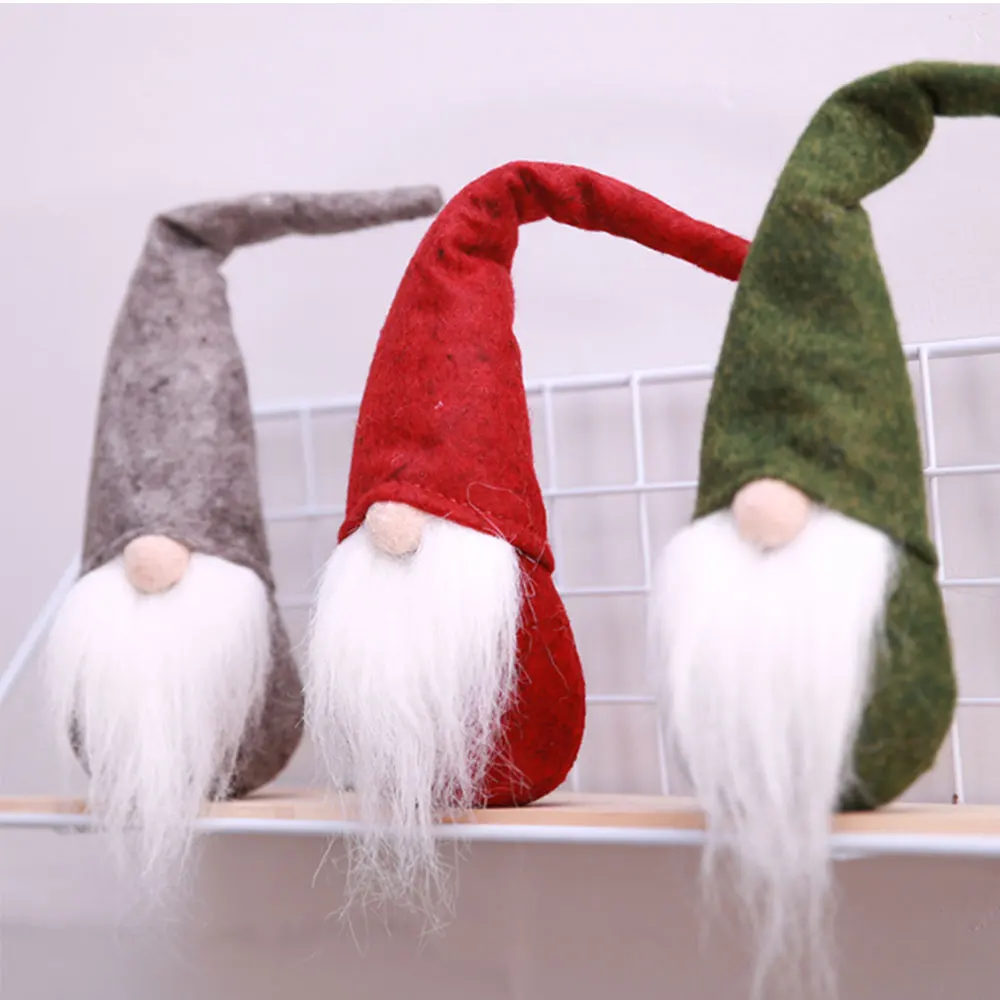 Elf Santa Decoration Christmas Beautiful Cartoon Cloth Art Xmas Toy Goods Santa Claus Doll Dinner Supplies Home Party Gift
