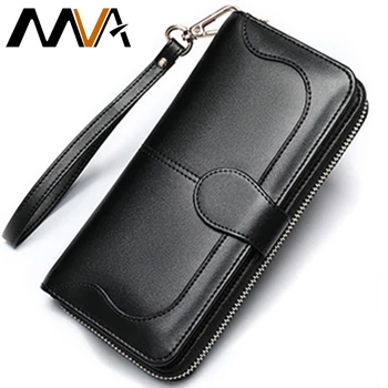 

MVA Wallets Women's Purses Genuine Leather Long Women Purse Leather Wallets Clutch For Ladies Coin Pockets Money Bag Girls 8855