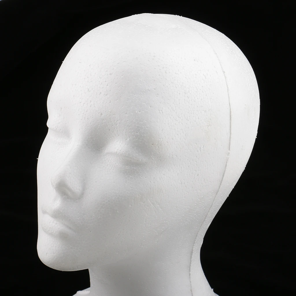 1pcs Wig Stand Styrofoam Foam Mannequin Female Head Model Dummy Wig Glasses Cap Hat Display Stand Wig Head Stand Pretty