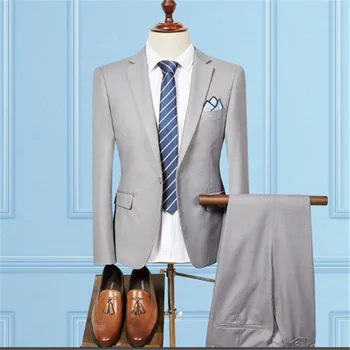 

New Men’s Suit Smolking Noivo Terno Slim Fit Easculino Evening Suits For Men Groom Tuxedos Business Formal Grey Plaid Bridegroom