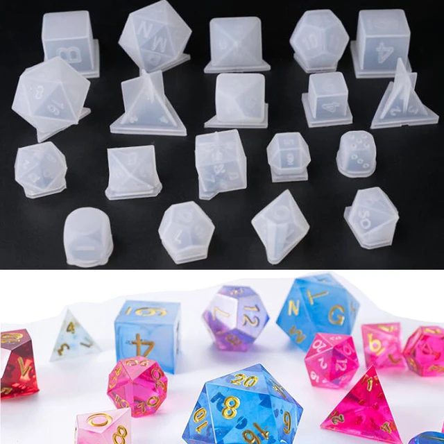 6 Shapes Dice Fillet Square Triangle Dice Mold Crystal Epoxy Resin Mold Kit  Dice Digital Game Silicone Mould Art Craft - Jewelry Tools & Equipments -  AliExpress