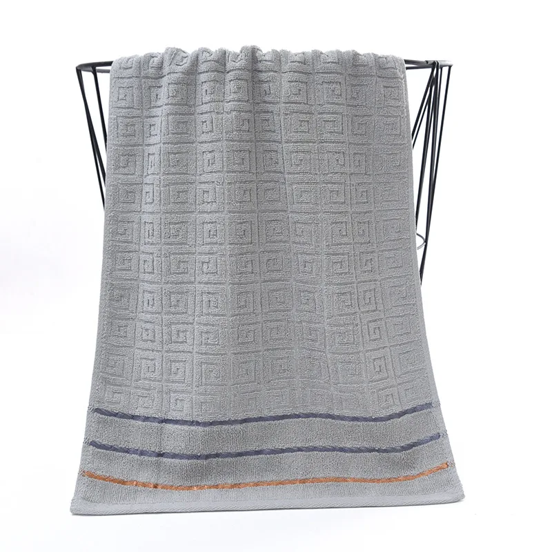Светло-серый Wholesale creative new adult cotton towel home soft absorbent jacquard bath towel gift cover custom logo - Цвет: Светло-серый