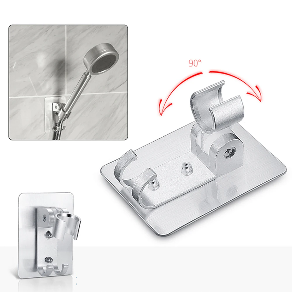 Настенный алюминиевый держатель для душевой головки, приспособление для ванной комнаты, набор для поддержки душа, регулируемый, 2 вида, подставка для душевой головки