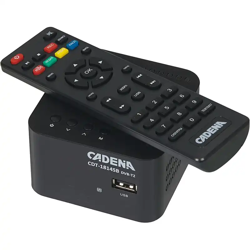 Ресивер DVB-T2 CADENA CDT-1814SB, черный, (046/91/00049598) Ресивер DVB-T2 CADENA CDT-1814SB, черный, (046/91/00049598)