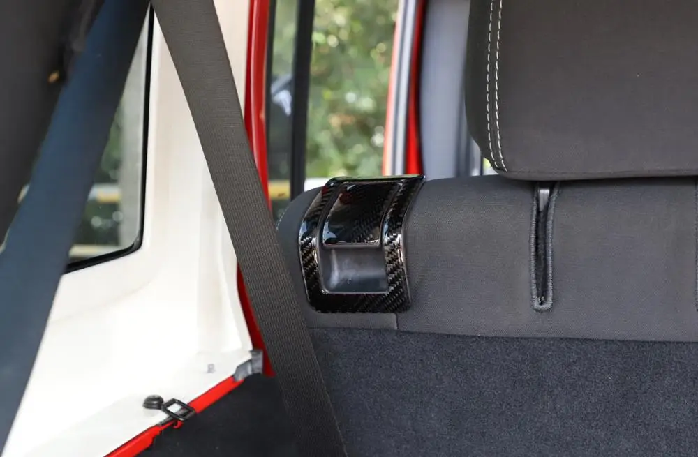 Декоративные наклейки на заднее сиденье для Jeep Wrangler JK 2011- из мягкого углеродного волокна, аксессуары для салона автомобиля, 4 шт