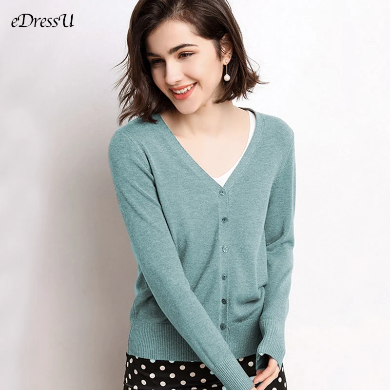 

12 Colors Women Knitting Cardigan 2020 Spring Knit Jacket Solid Loose Elegant Office Lady Knitwear Casual Daily Outwear HW-4