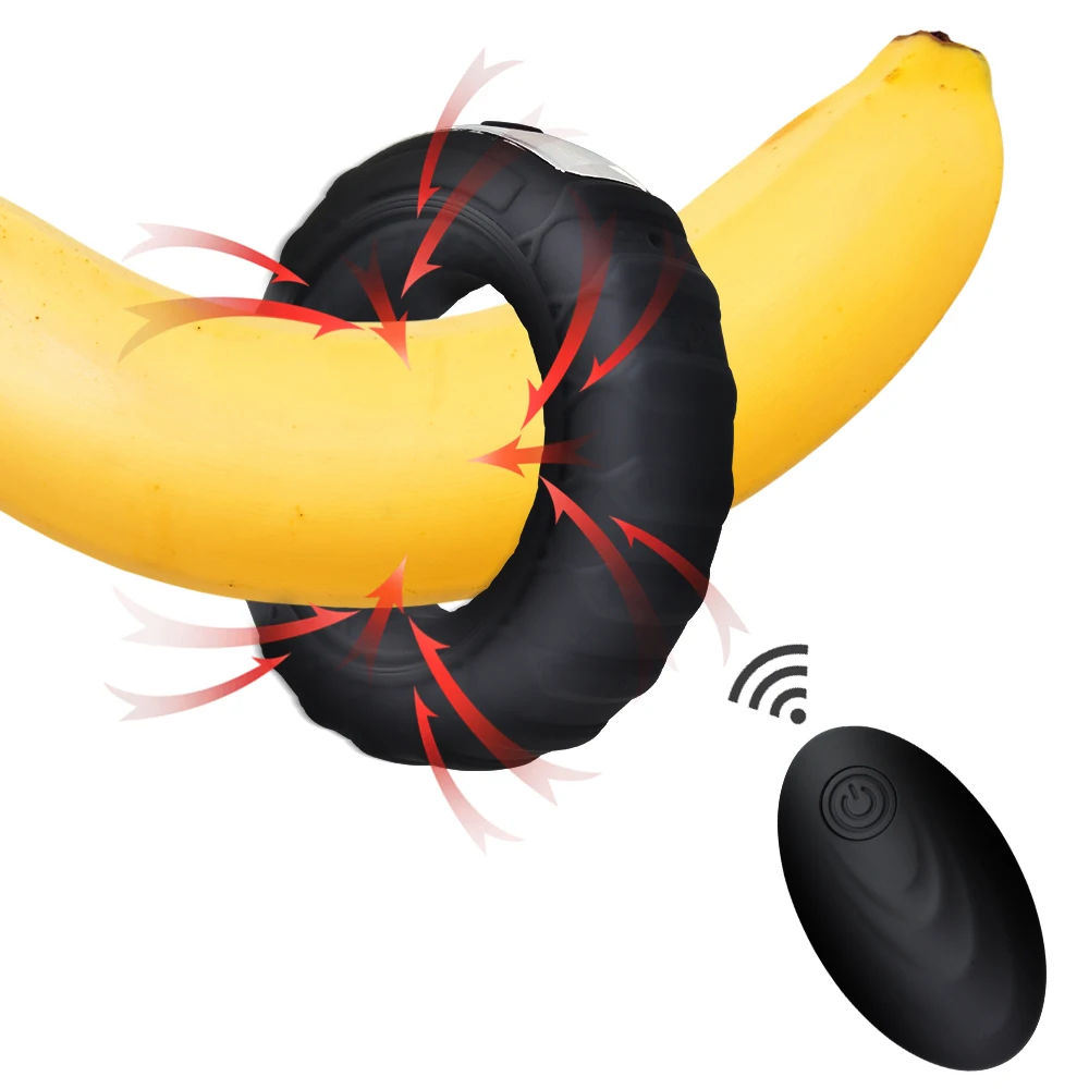 Rad Förmigen Penis Ring Vibrator Männlichen Verzögert Ejakulation Erektion Sex Produkte 9 Vibration Modi Fernbedienung Paar Sex Spielzeug