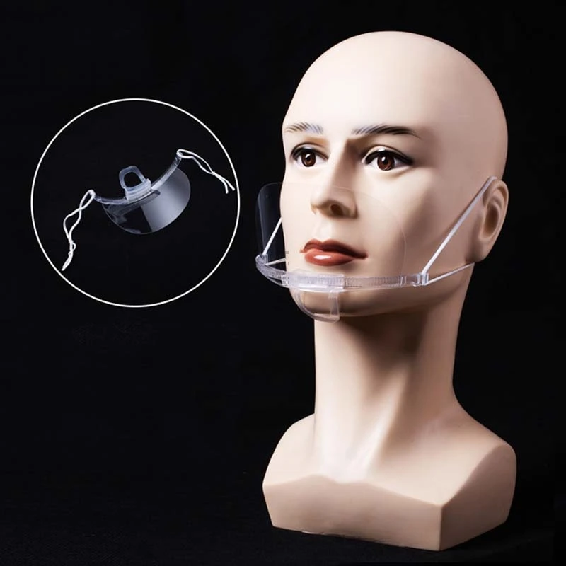 10Pcs Reused Transparent Anti-fog Face Mask Plastic Spittle Shield Mouth Cover Tattoo Makeup Supplies Health Care Accessories