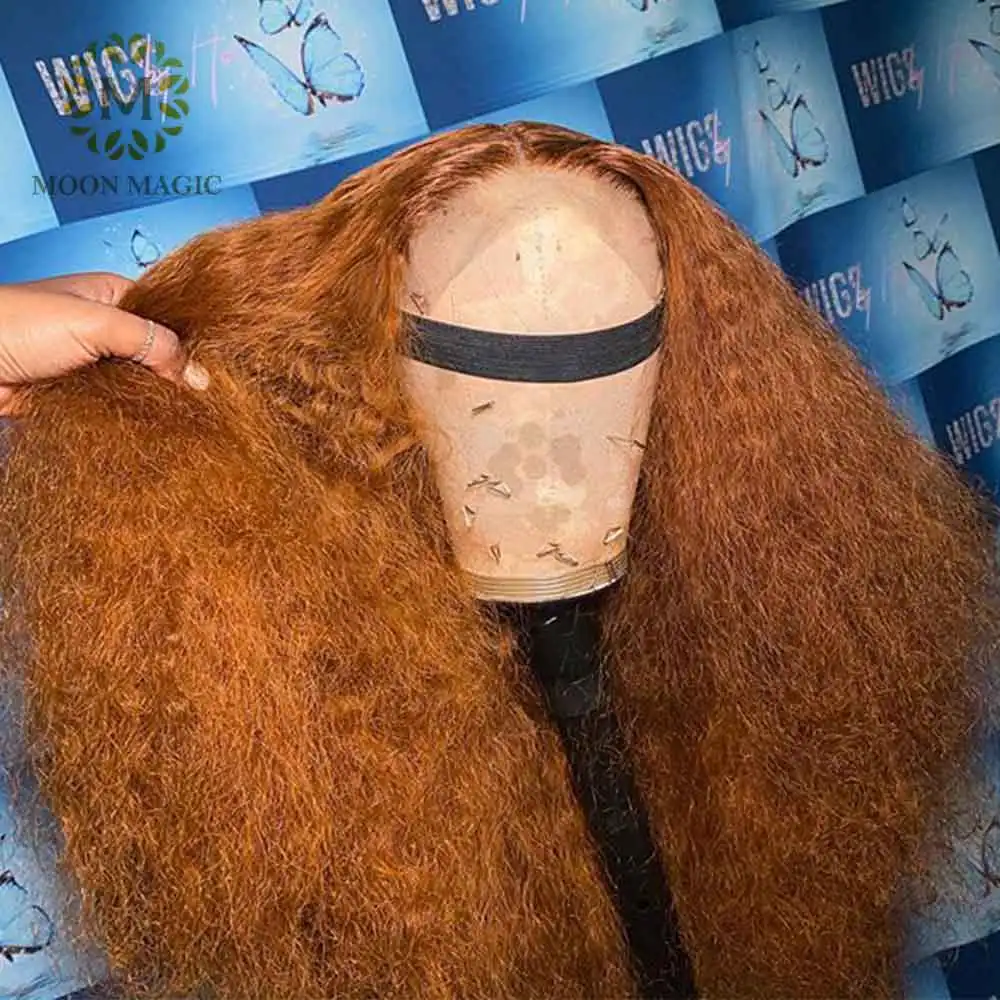 Парик из человеческих волос оранжевого цвета парики имбирного вьющиеся с