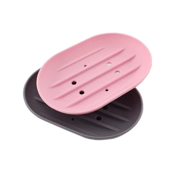 

Silicone Soap Dish Water Bathroom Silicone Soap Box Storage Holder Plate Drain Worldwide Store