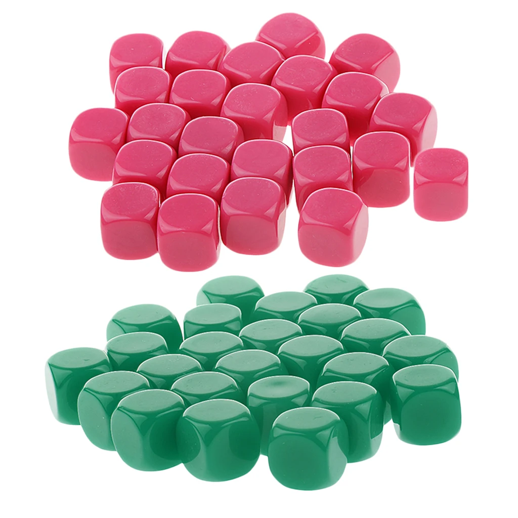 50pcs Opaque Blank Dice D6 Replacement Dices for D&D RPG MTG Party Board Game Casino Supplies