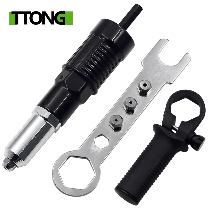 cheap!!!- Electric Rivet Nut Riveting Tool Cordless Riveting Drill
Adaptor Insert Nut Tool Multifunction Nail Auto Rivet