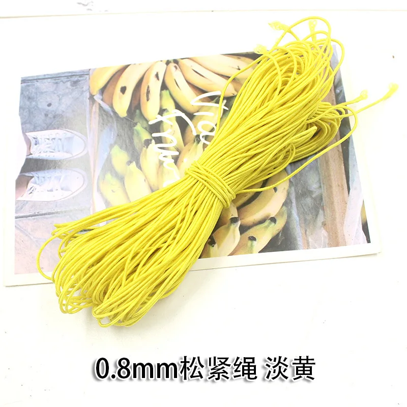 light yellow Эластичный растягивающийся шнур диаметром 0,8 мм, Диаметр 1,2 мм, цветной хлопковый обернутый резиновый шнур для бисероплетения, растягивающийся шнур для изготовления ювелирных изделий своими руками - Цвет: light yellow