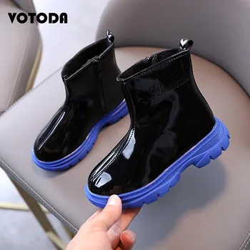 

2020 Winter Children Shoes PU Leather Waterproof Martin Boots Kids Snow Boots Brand Girls Boys Rubber Boots Fashion Rain Boots