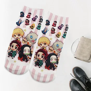 

High Quality Cotton Anime Happy Sock Demon Slayer Kimetsu No Yaiba Blade Of Ghost Socks For Women Girl Gift Cosplay