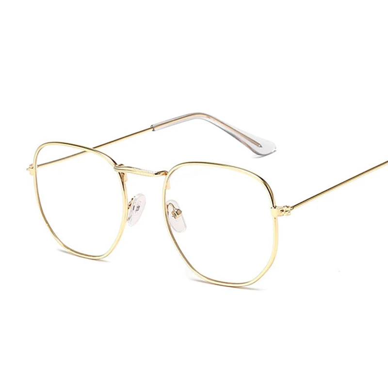 Маленькие шестигранные очки из сплава с золотой оправой, классические ретро очки с оптикой, прозрачные линзы для женщин, мужчин, Espectacles, женские