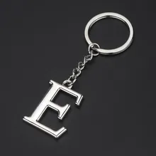  Metal DIY A-Z Letters keyChain Silver Color Car Key Ring Women Charm Gift  26 Letters Key chain Party Gift Key Ring 2221 
