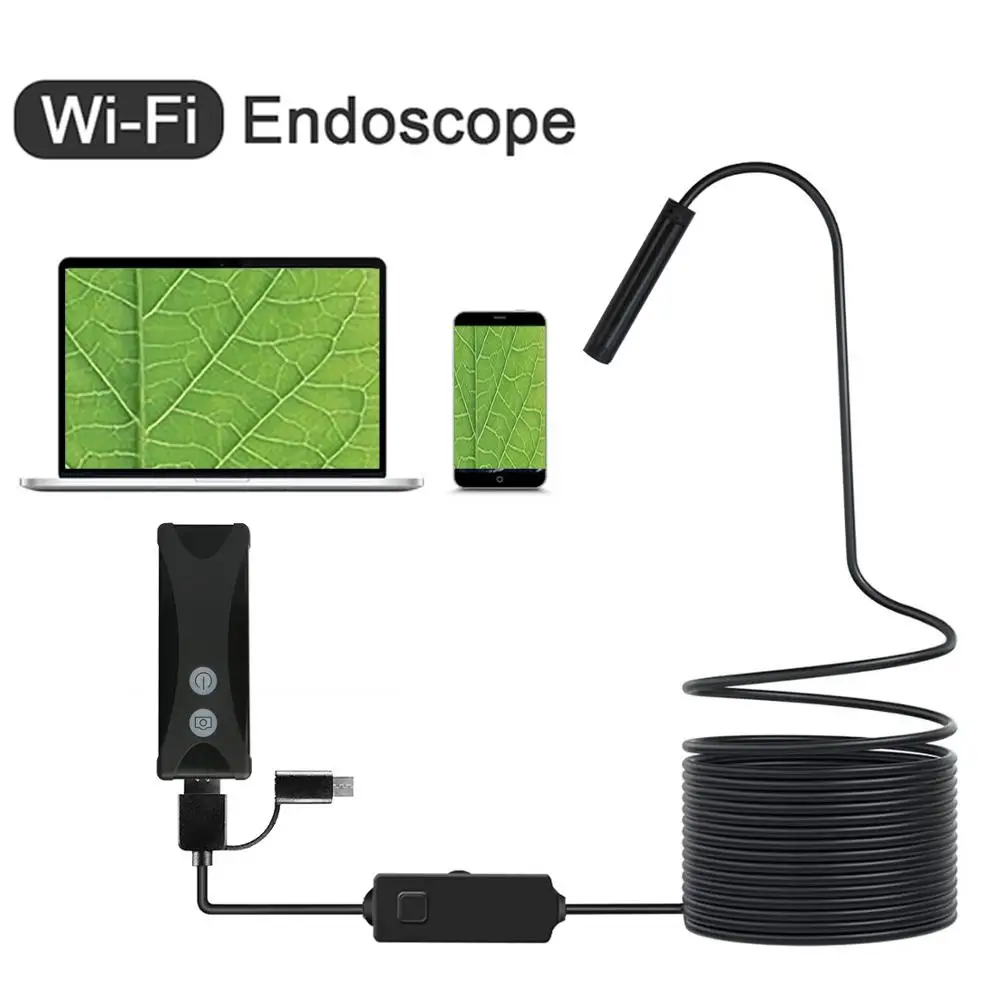 Wifi эндоскоп камера HD 1200P Мини водонепроницаемый мягкий и жесткий провод беспроводной 8 мм 6 светодиодный бороскоп камера для Android ПК IOS эндоскоп