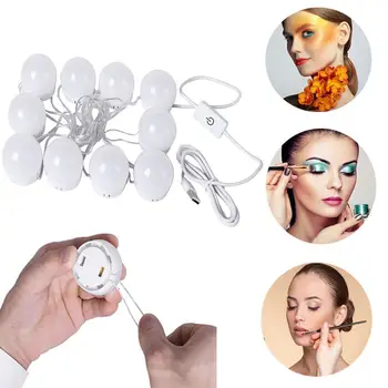 

12 LED Cosmetic Mirror Bulb Tricolor Light Makeup Mirror Dimmable Bulb Lights Wall Vanity Bulbs Stepless Lamp Hollywood M6R7