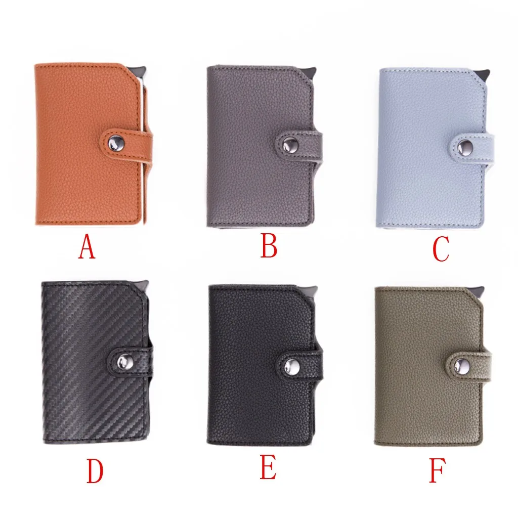 Unisex Leather ID Card Case Daily and Business Card Holder Protector Credit Card Passport Wallet for Men Women Package Box