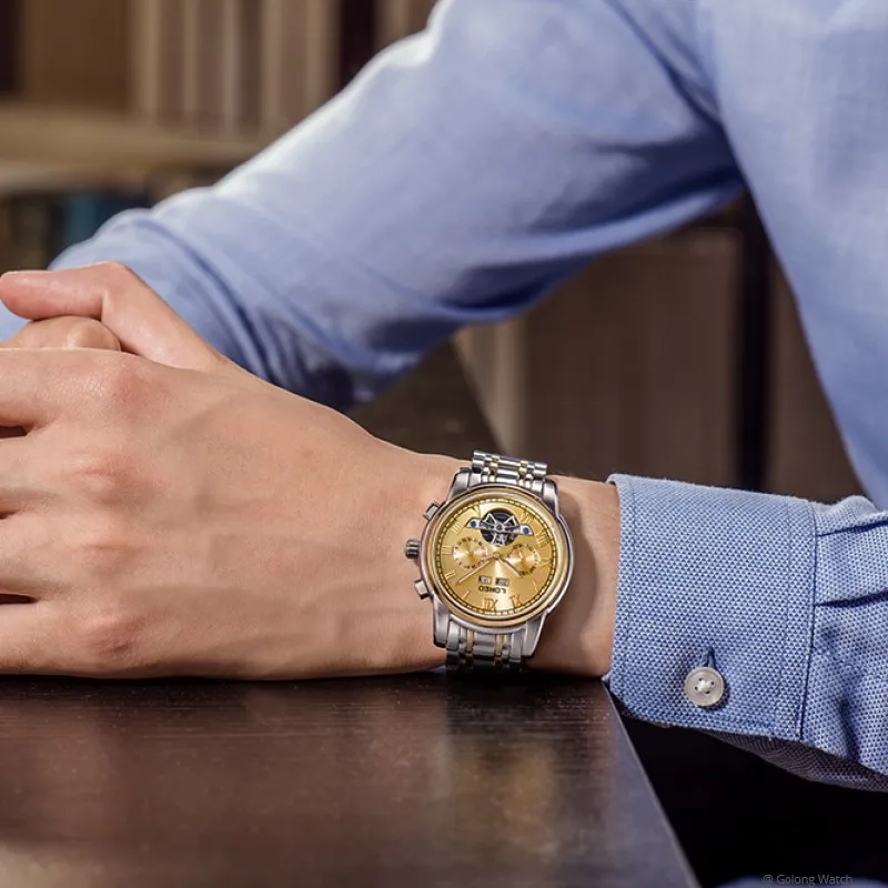 Perpetual calendar автоматические часы Tourbillon люксовый бренд LOREO 50 м водонепроницаемые механические часы для мужчин сапфир светящийся неделя Дата