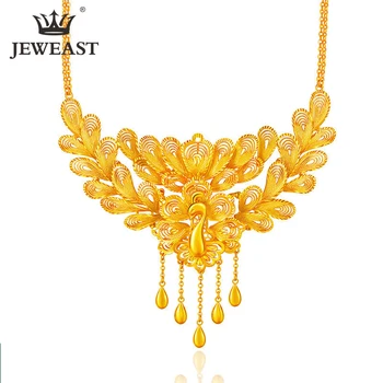 شراءBTSS 24K عقد ذهب نقي حقيقي AU 999 سلسلة ذهبية صلبة جميلة الراقي العصرية الكلاسيكية حفلة غرامة مجوهرات رائجة البيع جديد 2020