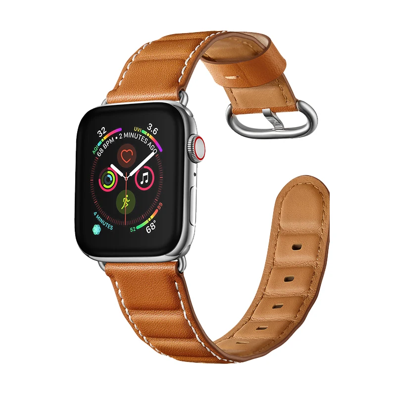 Ремешок из натуральной кожи для apple watch 4, 5, 42 мм, 38 мм, браслет, высококачественный ремешок для iwatch 5, 4, 3, 44 мм, 40 мм, аксессуары