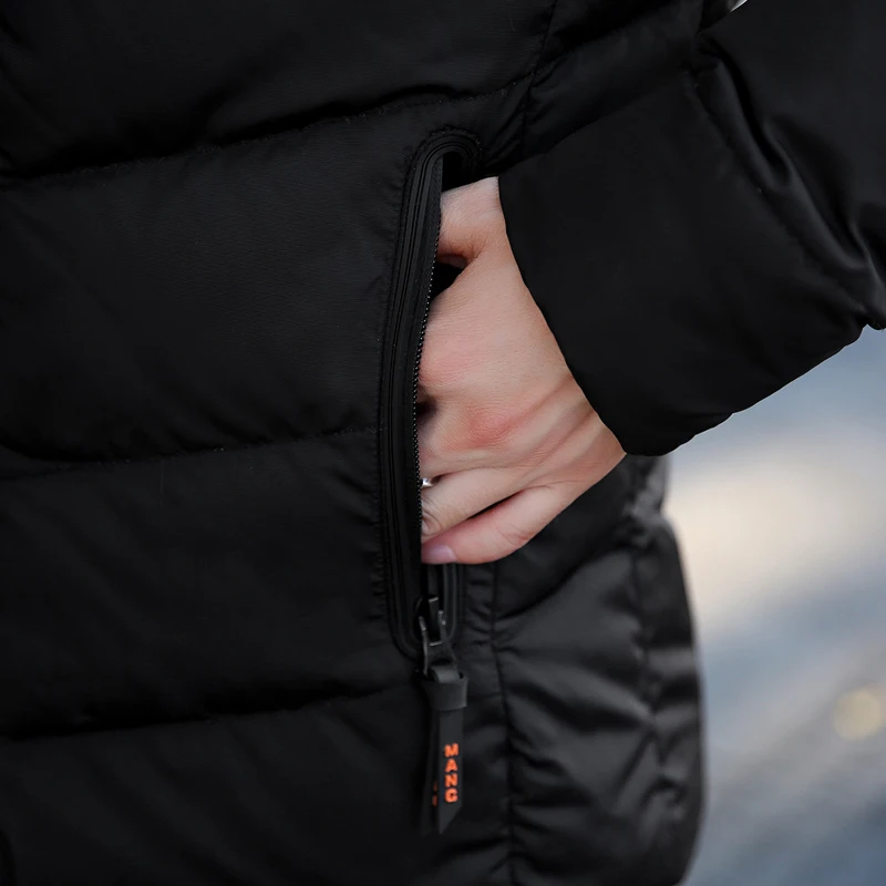 Windbreakers Parka Jacket Young Design Mens Winter Jackets and Coats Cotton-Padded Hooded Male Parkas Padded Overcoat Outerwear