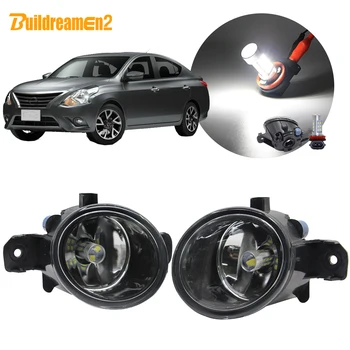 

Buildreamen2 For Nissan Versa Car H11 Fog Light Kit Lampshade + Bulb DRL Daytime Running Light 12V Styling 2012 2013 2014 2015