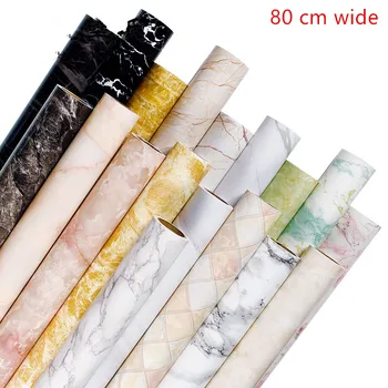 

80cm Self-adhesive Thick Marble Pattern Wallpaper Kitchen Bathroom Waterproof Oil-proof Sticker Table Bar Countertop Refurbished