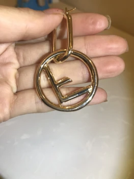 

New Classic Creative Circle Letter F Earrings Women's Same Letter Party Holiday Gold Fashion Drop Earrings Wholesale Jewelry