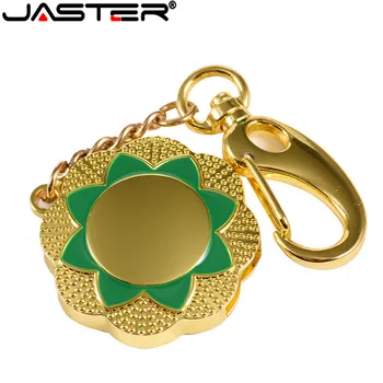 

JASTER USB 2.0 Flower USB Flash Drive metal Necklace Pen Drive Flash Pen drives 4GB 16GB 64GB Memory Stick(over 10 pcs free LOGO