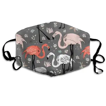 

Birds Flamingo Washable Reusable Mask, Cotton Anti Dust Half Face Mouth Mask For Kids Teens Men Women With Adjustable Ear