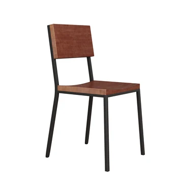 

Simple Modern Back Chair Leisure Fast Food Restaurant Seat Iron Wood Restaurant Dining Chair