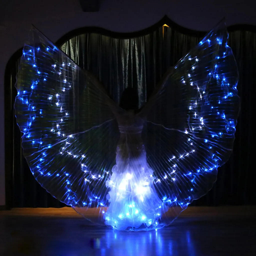 

Adults Wings Colorful LED Dance Props Newest Isis Wings Belly Dance Professional Accessory Belly Dance LED Wings With SticksA702