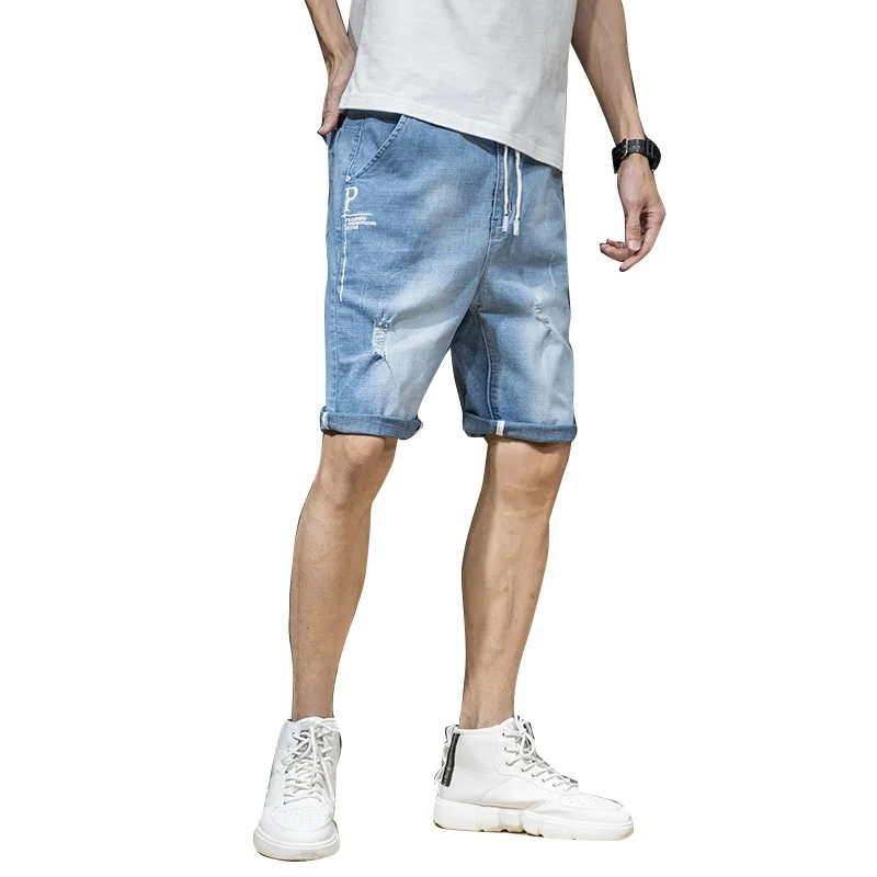 Men Brand Short ripped Jeans harem mens Cotton denim skate board Breathable jogger ankleKnee Length denim shorts Men Brand Short ripped Jeans harem mens Cotton denim skate board Breathable jogger ankleKnee Length denim shorts