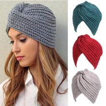 Knitted Spring Winter Hat Women Felt Hat Ladies Turban Head Wrap Caps for Women Twist Headwrap Hat Girls Croceht Beanies LLA24