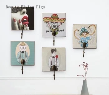 

Direct sales new creative key hook home door wall decoration fitting room personality animal wall hanging art hook decoration