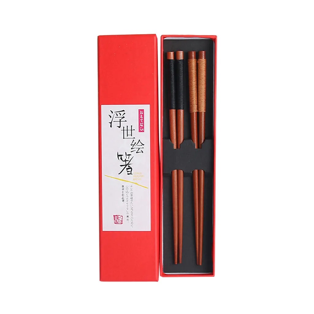 Портативные японские многоразовые китайские палочки для еды, набор из натурального бука, деревянные палочки для еды, набор из 2 пар, палочки для еды, палочки для еды, подарок