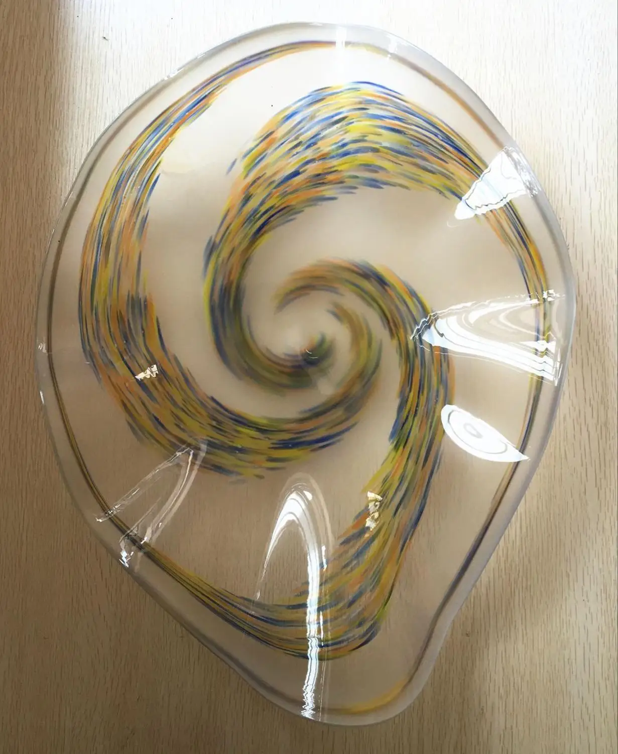 

Free Shipping Fancy Blown Murano Glass Wall Plates Modern Hand Made Blown Glass Flower Plates for Wall Decoration