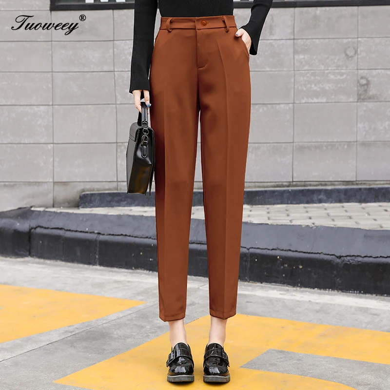 

Female Ankle-Length Casual Solid Formal Pant OL Work Women Pencil Pants 2019 Spring Summer Fashion Harem Trousers Pantalon Lady