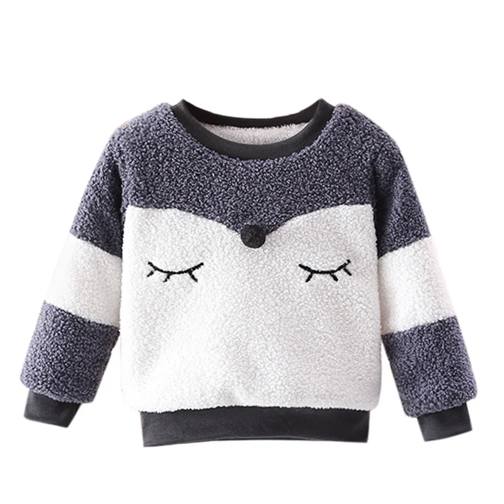 Толстый Пуловер с принтом клубники для маленьких мальчиков и девочек, теплый свитер, модные хлопковые топы для мальчиков и девочек, зимняя одежда - Цвет: Navy 1