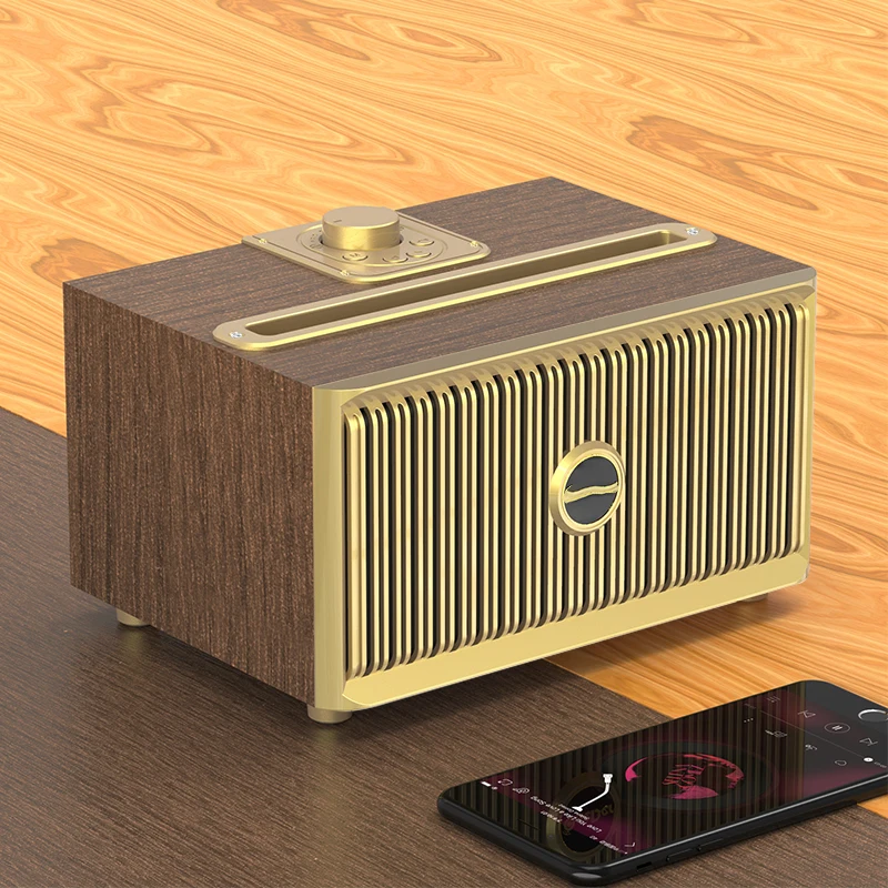 Bluetooth-колонка в ретро-стиле Классическая деревянная Бумбокс с супер высоким