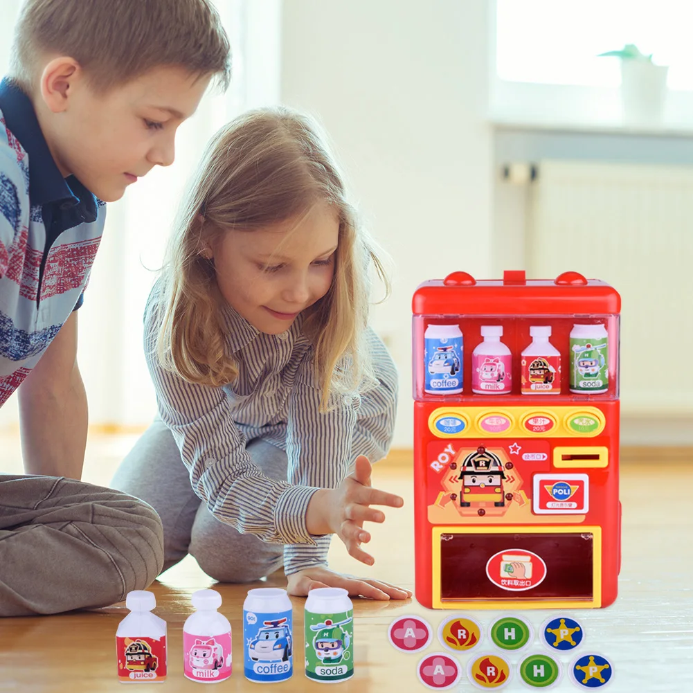 

Hot Sale Groceries Toys Delicate Design Children Vending Machine Simulator Light Music Sound Shopping Set Play House Toys