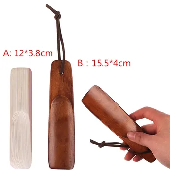 

Solid Wood Shoehorn Natural Wooden Shoe Horn Durable Shoes Lifter Accessories For Seniors Longe 12cm / 15cm