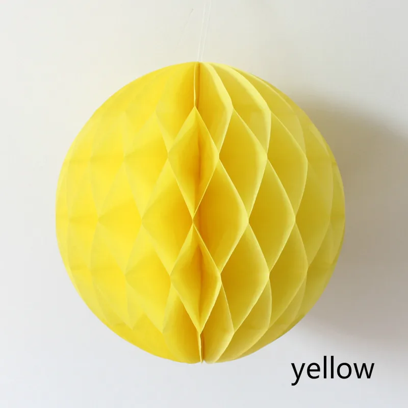 FW yellow 4/6/8/10/12/14/16 дюймов Декоративные Бумага Pom poms подвесной бумажный фонарик шары диаметром украшение на свадьбу День рождения Детская праздничная одежда; расходные материалы - Цвет: FW yellow