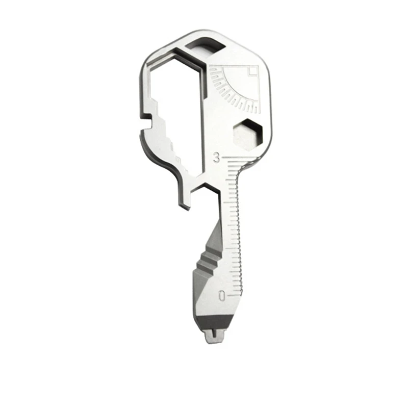 

Multi-Function Keychain Stainless Steel Key Tool with Bottle Opener Screwdriver Cord Cutter Box Opener Scoring Tool Hex Bit Driv